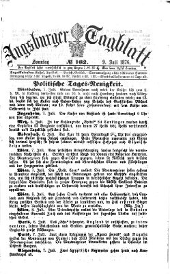 Augsburger Tagblatt Sonntag 9. Juli 1876