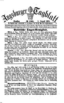 Augsburger Tagblatt Samstag 5. August 1876