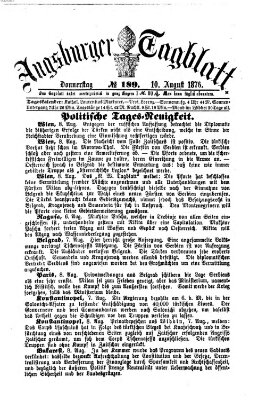 Augsburger Tagblatt Donnerstag 10. August 1876