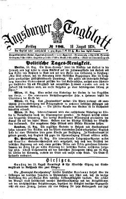 Augsburger Tagblatt Freitag 18. August 1876