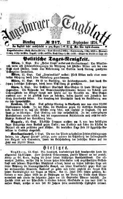 Augsburger Tagblatt Dienstag 12. September 1876