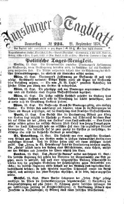 Augsburger Tagblatt Donnerstag 21. September 1876