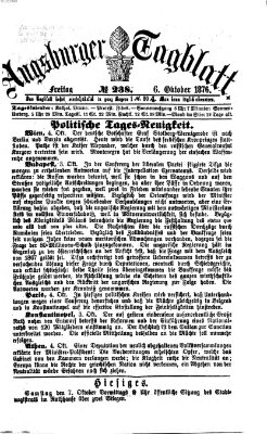 Augsburger Tagblatt Freitag 6. Oktober 1876
