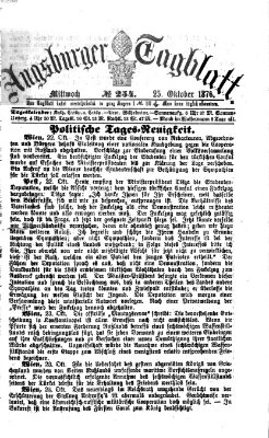 Augsburger Tagblatt Mittwoch 25. Oktober 1876