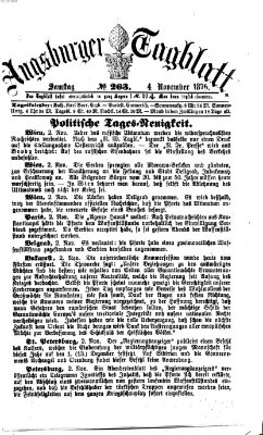 Augsburger Tagblatt Samstag 4. November 1876