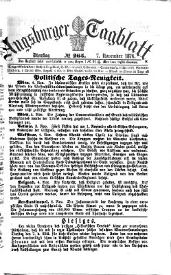 Augsburger Tagblatt Dienstag 7. November 1876