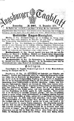 Augsburger Tagblatt Donnerstag 14. Dezember 1876