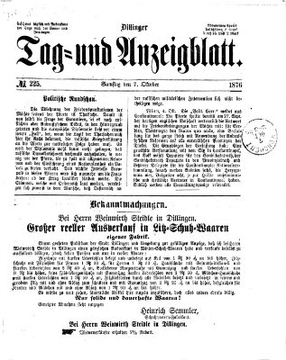Dillinger Tag- und Anzeigeblatt (Tagblatt für die Städte Dillingen, Lauingen, Höchstädt, Wertingen und Gundelfingen) Samstag 7. Oktober 1876