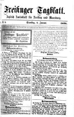 Freisinger Tagblatt (Freisinger Wochenblatt) Samstag 8. Januar 1876