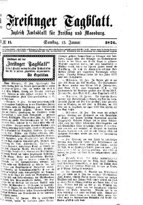 Freisinger Tagblatt (Freisinger Wochenblatt) Samstag 15. Januar 1876