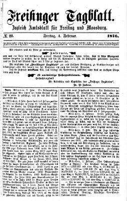 Freisinger Tagblatt (Freisinger Wochenblatt) Freitag 4. Februar 1876