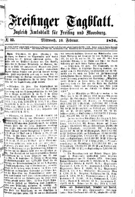 Freisinger Tagblatt (Freisinger Wochenblatt) Mittwoch 16. Februar 1876