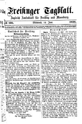 Freisinger Tagblatt (Freisinger Wochenblatt) Mittwoch 14. Juni 1876