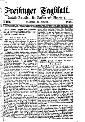 Freisinger Tagblatt (Freisinger Wochenblatt) Samstag 19. August 1876