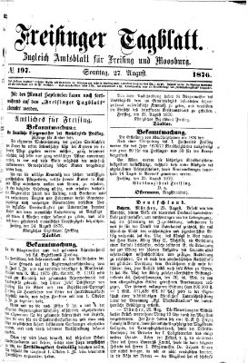 Freisinger Tagblatt (Freisinger Wochenblatt) Sonntag 27. August 1876