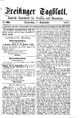 Freisinger Tagblatt (Freisinger Wochenblatt) Donnerstag 7. September 1876