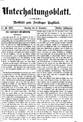 Freisinger Tagblatt (Freisinger Wochenblatt) Sonntag 1. Oktober 1876