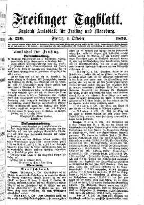 Freisinger Tagblatt (Freisinger Wochenblatt) Freitag 6. Oktober 1876