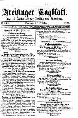 Freisinger Tagblatt (Freisinger Wochenblatt) Sonntag 22. Oktober 1876