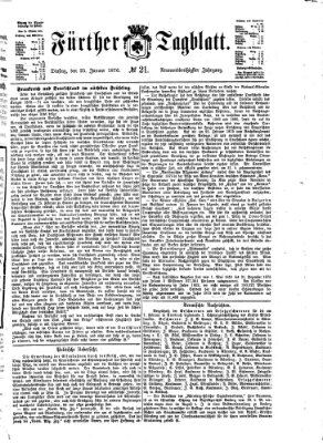 Fürther Tagblatt Dienstag 25. Januar 1876