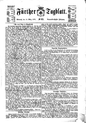 Fürther Tagblatt Mittwoch 15. März 1876