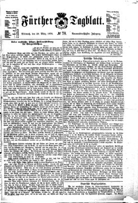 Fürther Tagblatt Mittwoch 29. März 1876