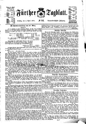 Fürther Tagblatt Dienstag 4. April 1876