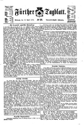 Fürther Tagblatt Mittwoch 19. April 1876