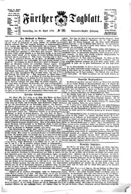 Fürther Tagblatt Donnerstag 20. April 1876