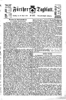 Fürther Tagblatt Samstag 29. April 1876