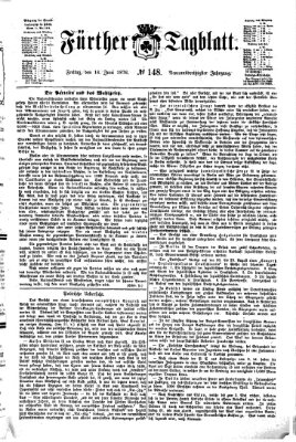 Fürther Tagblatt Freitag 16. Juni 1876