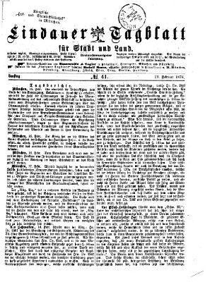 Lindauer Tagblatt für Stadt und Land Samstag 19. Februar 1876