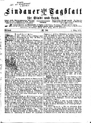 Lindauer Tagblatt für Stadt und Land Mittwoch 1. März 1876