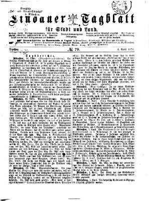 Lindauer Tagblatt für Stadt und Land Dienstag 4. April 1876