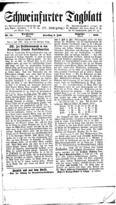 Schweinfurter Tagblatt Samstag 8. Juli 1876