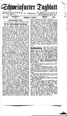 Schweinfurter Tagblatt Samstag 7. Oktober 1876