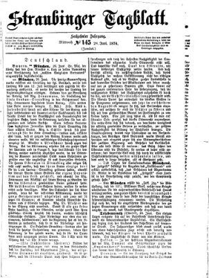Straubinger Tagblatt Mittwoch 28. Juni 1876
