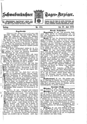Schwabmünchner Tages-Anzeiger Freitag 28. Juli 1876