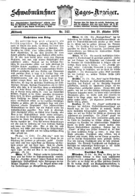 Schwabmünchner Tages-Anzeiger Mittwoch 18. Oktober 1876