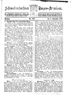 Schwabmünchner Tages-Anzeiger Dienstag 7. November 1876