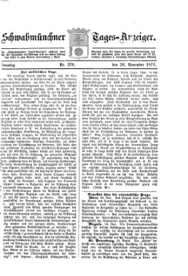 Schwabmünchner Tages-Anzeiger Sonntag 26. November 1876
