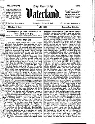 Das bayerische Vaterland Donnerstag 8. Juni 1876