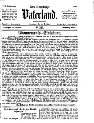 Das bayerische Vaterland Sonntag 24. September 1876
