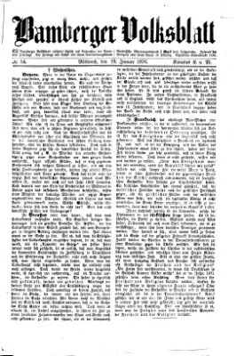 Bamberger Volksblatt Mittwoch 19. Januar 1876