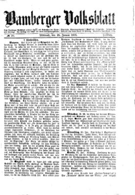 Bamberger Volksblatt Dienstag 25. Januar 1876