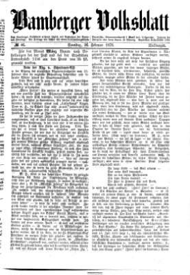 Bamberger Volksblatt Samstag 26. Februar 1876