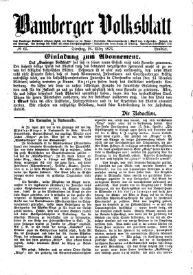 Bamberger Volksblatt Dienstag 21. März 1876