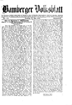 Bamberger Volksblatt Samstag 20. Mai 1876