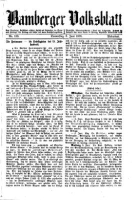 Bamberger Volksblatt Donnerstag 8. Juni 1876