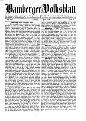 Bamberger Volksblatt Dienstag 11. Juli 1876